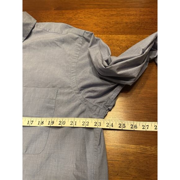 Large Orvis Heritage Wash Solid Blue Button Up Long Sleeve Shirt - Picture 10 of 11